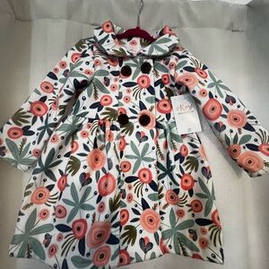 Mila & Rose Toddler Girls' Coral Floral Coat - 2T